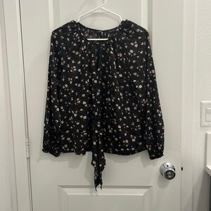 Black Floral Blouse